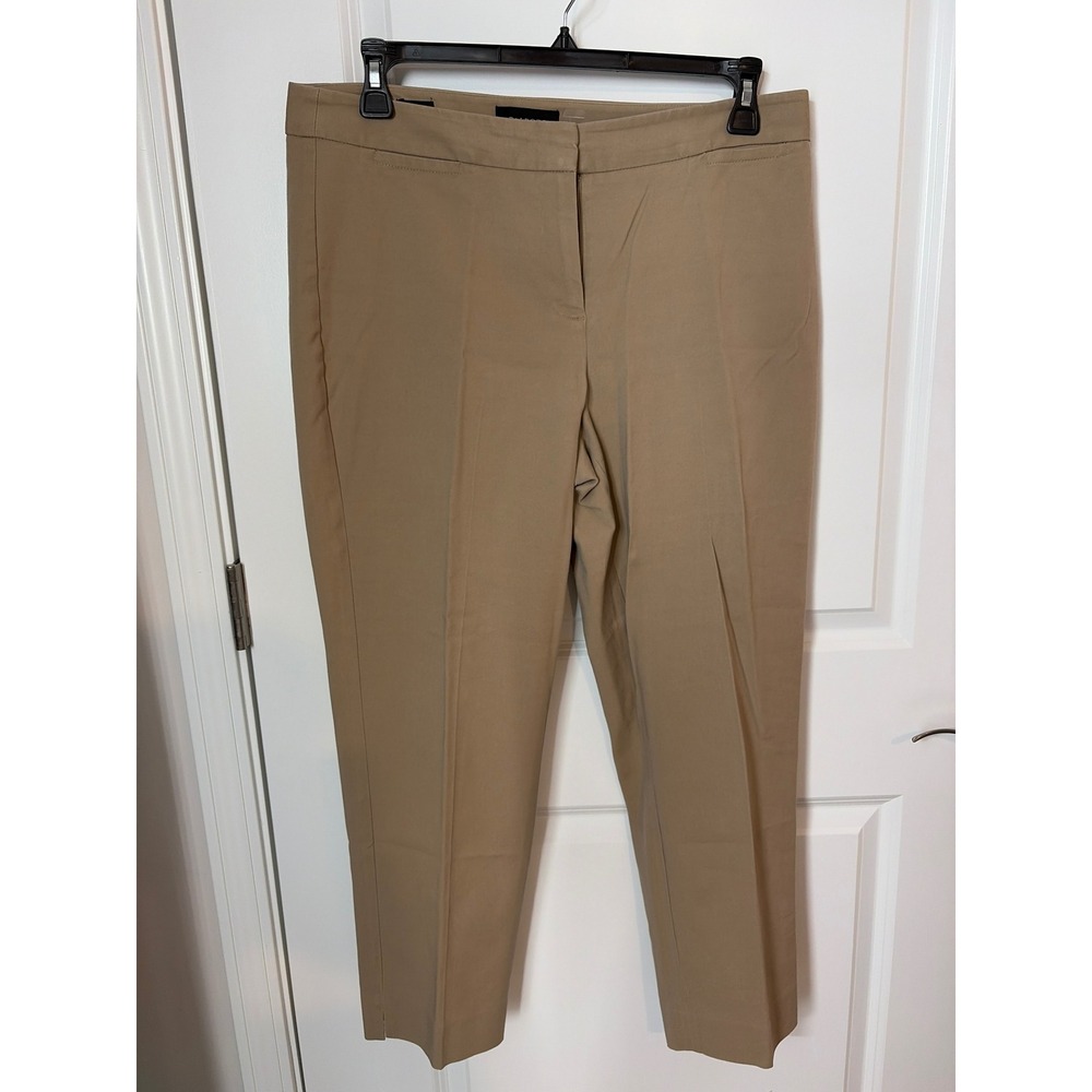 Talbots Curvy Fit Ankle Pants Tan Khaki Stretch Trousers Womens 12 Dress Slacks